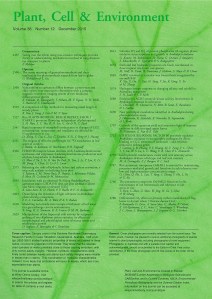 Hydraulic characteristics of rainforest trees. Journal Cover of Plant, Cell and Environment 38, Dec. 2015